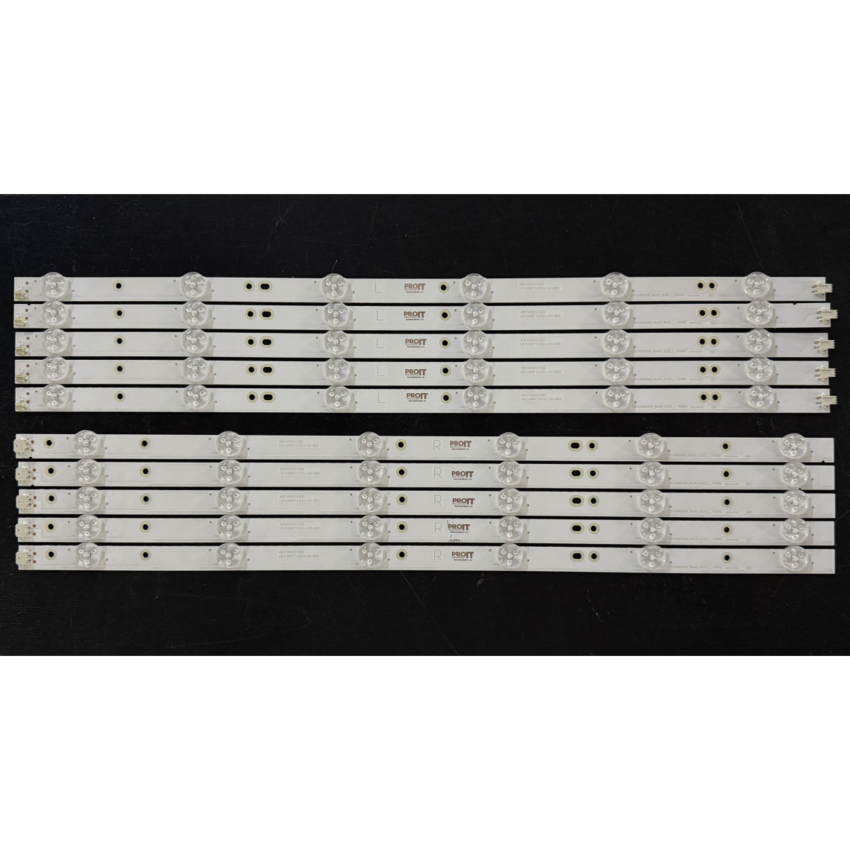 LED Backlight Strip other brands 49" - 5 strips x 12 LEDs, 5L + 5R, 10 strips x 6 LEDs, 3V, 995mm