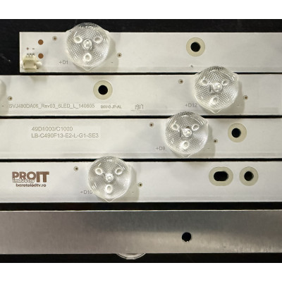 Комплект ленти универсални 49" - 5 ленти x 12 LED, 5L + 5R, 10 ленти x 6 LED, 3V, 995mm