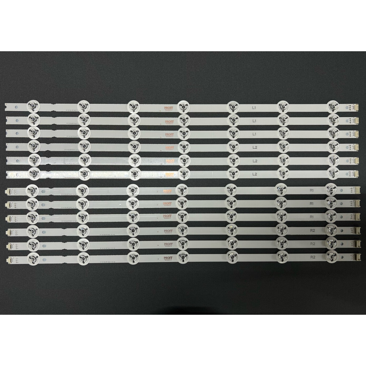 LED Backlight Strip LG 55" - 6 strips x 14 LEDs - 12 strips x 7 LEDs - 3V - 1135mm - 3R1+3L1+3R2+3L2