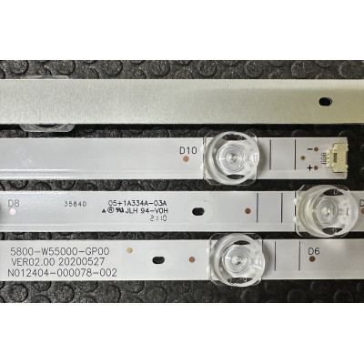 LED Backlight Strip other brands / Skyworth 55" - 5 strips x 10 LEDs - 3V - 1088mm - 5800-W55000-GP00 - blue light