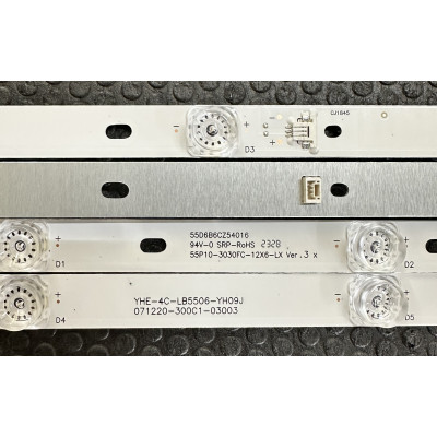 LED Backlight Strip other brands 55" / TCL 55" - 12 strips x 6 LEDs - 6V - 539mm - TCL-55P10-3030FC-12X6 - blue light