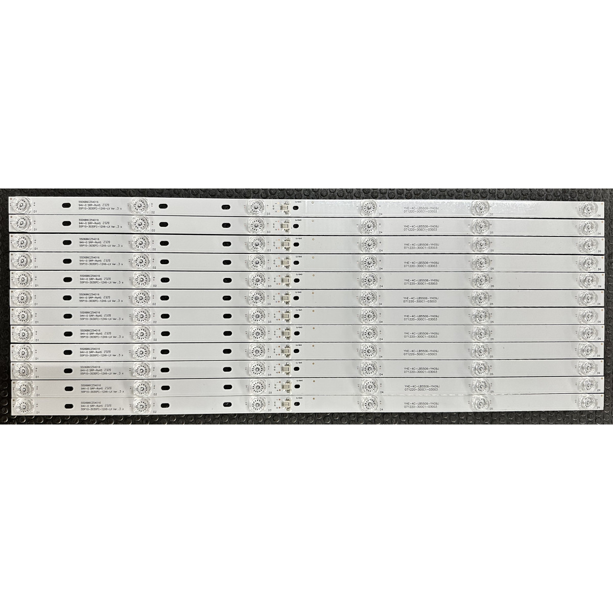 Комплект ленти универсални / TCL 55" - 12 ленти x 6 LEDs- 6V - 539mm - TCL-55P10-3030FC-12X6 - бяла светлина