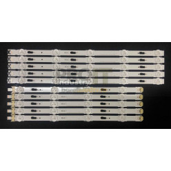 LED Backlight Strip Samsung 40" - 5 strips x 9 LEDs (5 + 4 LEDs), 3V, 10 pieces - V5DU-400DCA-R1 - V5DU-400DCB-R1