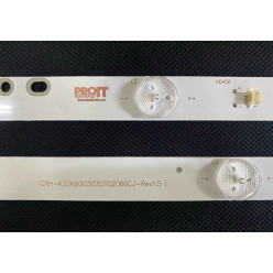 LED Backlight Strip other brands 32" - 2 strips x 6 LEDs, 3V, 580mm - ZX32ZC332M06A2 V1 - CRH-K32K6003030T02066CJ