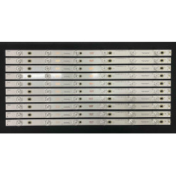 LED Backlight Strip Sharp 49" - 10 strips x 6 LEDs - 3V - 495mm - RF-AJ490E30-0601S-07 A0, AJ490E32 02 A2