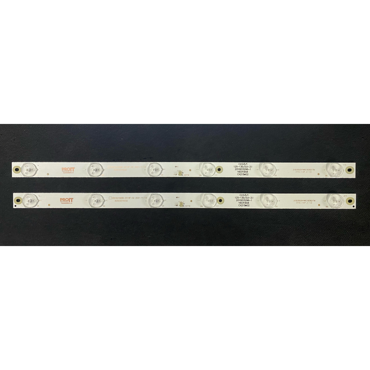 LED Backlight Strip other brands 22" - 2 strips x 6 LEDs - ZDCX215D06-ZC14F-02 - ZDCX215D06-ZC21F-02 - 380mm - 3V