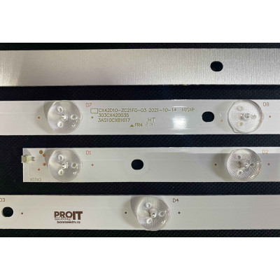 Más márkák 42" LED háttérvilágítás TV készlet - 4 darab x 10 LED - 3V - 814mm - CX42D10-ZC21FG-03 - 303CX420035