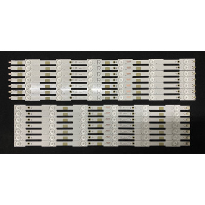 LED Backlight Strip Philips 55" - 7 strips x 12 LEDs (6 + 6) - EVT LBM550E0601 - LBM550P0601 - LB55037 V1_03+LB55037 V0_01