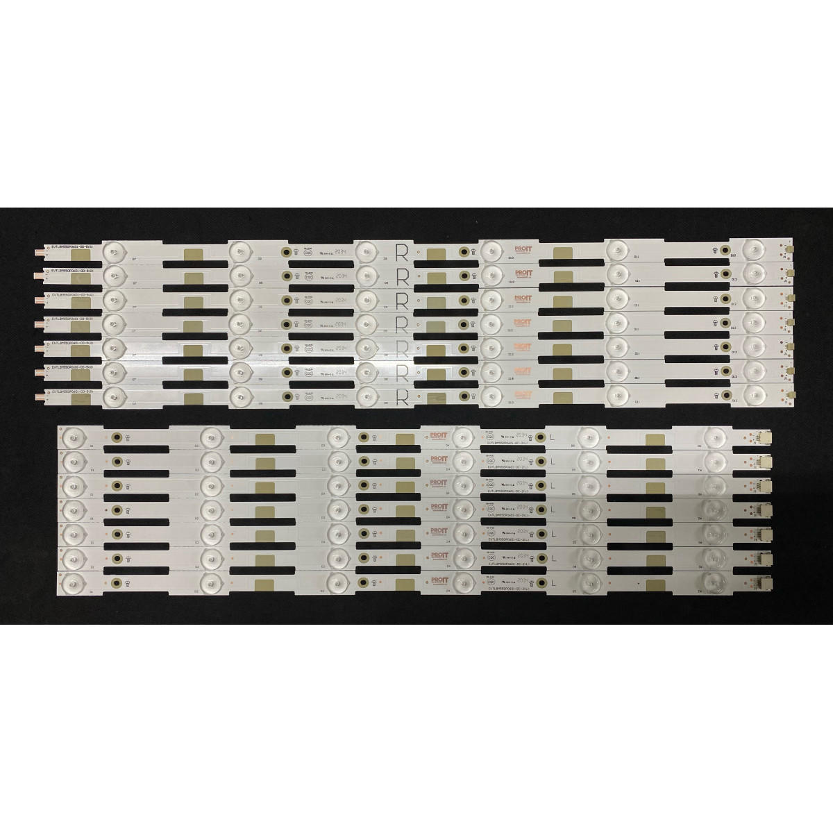 LED Backlight Strip Philips 55" - 7 strips x 12 LEDs (6 + 6) - EVT LBM550E0601 - LBM550P0601 - LB55037 V1_03+LB55037 V0_01