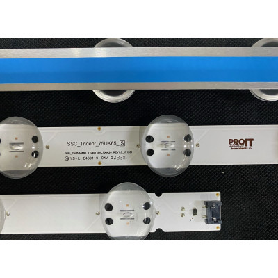 LED Backlight Strip LG 75" - 5 strips x 11 LEDs - 6V - 835mm - SSC_Trident_75UK65 - SSC_75UK62&65_11LED_SVL750A24_REV1.0_171201