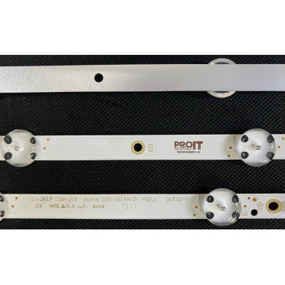 LED Backlight Strip Philips 32" - 2 strips x 6 LEDs - 3V - 615mm - GJ-2K17 CSP-315 Pitch 109 -V2.1