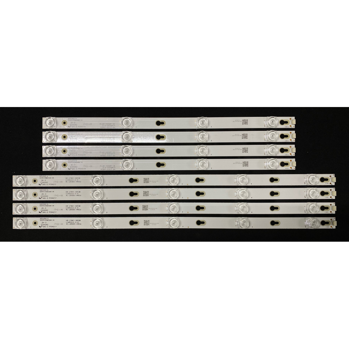 TCL - Thomson 50" TV LED háttérvilágítás készlet - 4 darab x 9 LED - 4 + 5 LED - 6V - 855mm - 4C-LB5004-HR13J + 4C-LB5005-HR03J